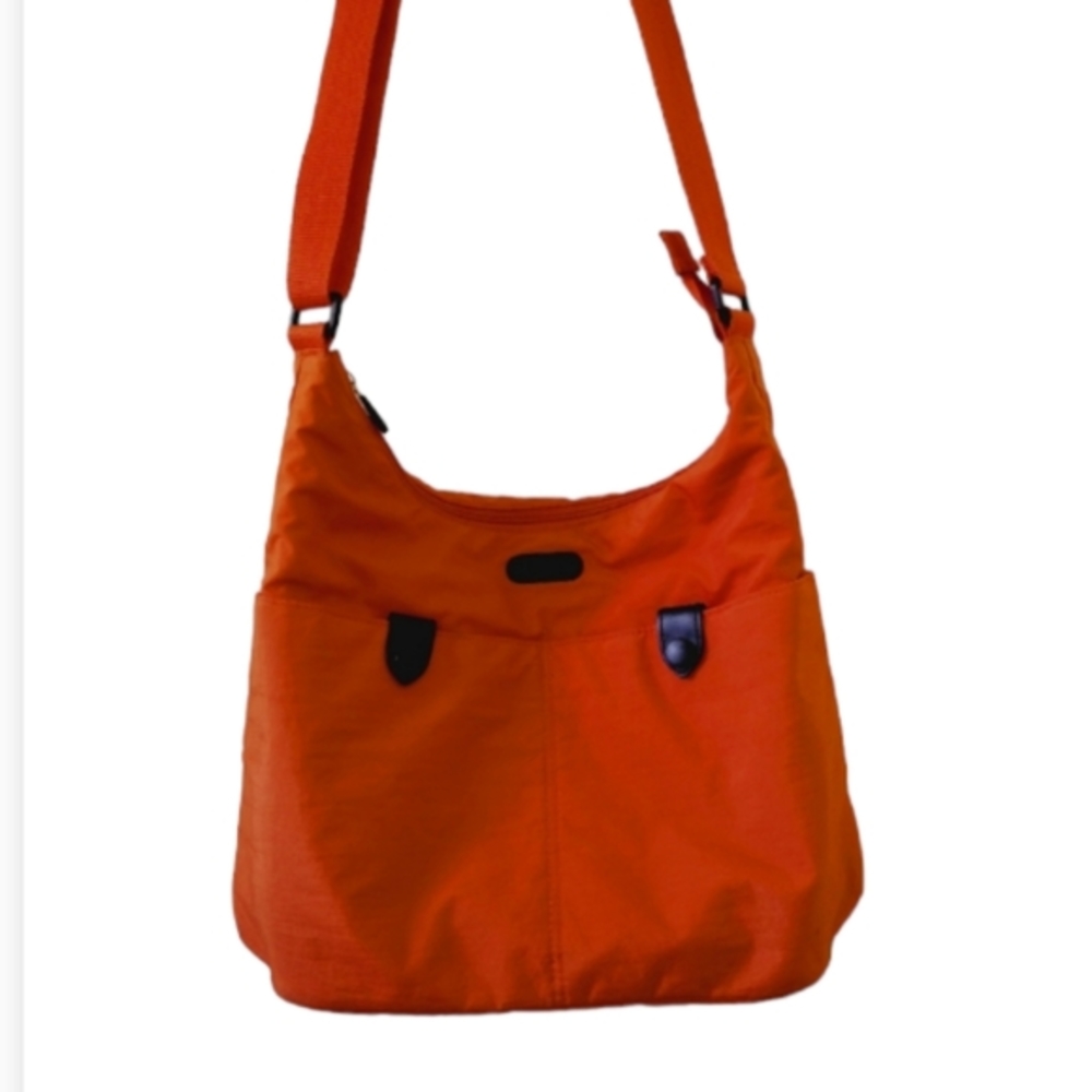 Large Orange Baggallini Fall Crossbody Multi Pocket Travel Bag